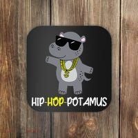 Rap 90s Hip Hop Hippo Cute Hippopotamus Zoo Animal Gift Coaster thumb 0