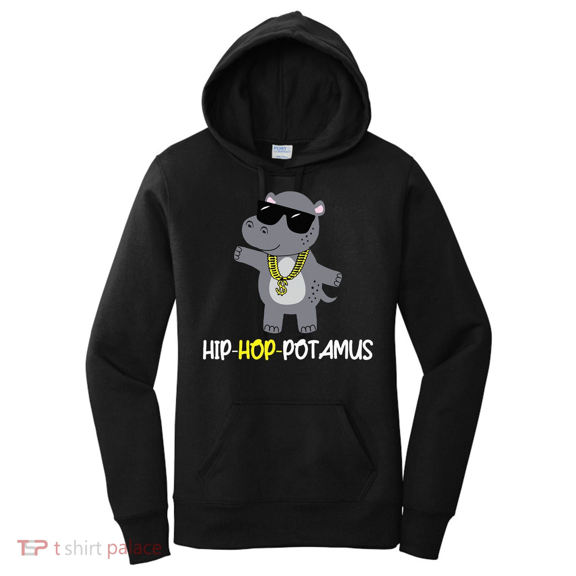 Rap 90s Hip Hop Hippo Cute Hippopotamus Zoo Animal Gift Women's Hoodie