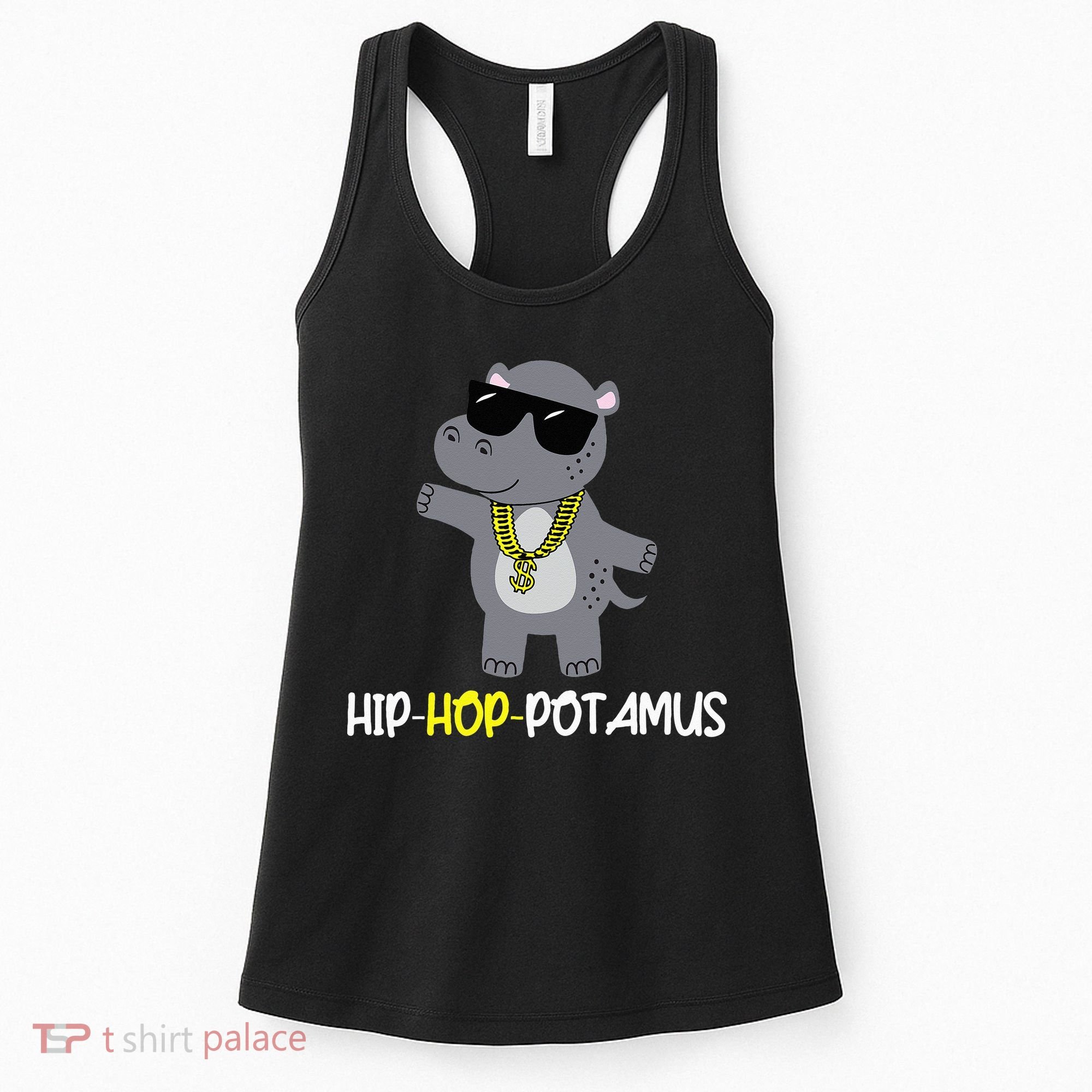 Rap 90s Hip Hop Hippo Cute Hippopotamus Zoo Animal Gift Women's Tank Top