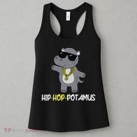 Rap 90s Hip Hop Hippo Cute Hippopotamus Zoo Animal Gift Women's Tank Top thumb 3