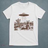 Retro 90s Western Vintage Ufo Cowboy Cat Wild West Kitten T-Shirt thumb 5