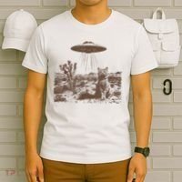 Retro 90s Western Vintage Ufo Cowboy Cat Wild West Kitten T-Shirt thumb 6