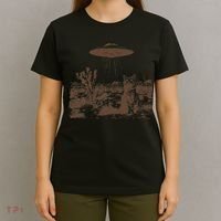 Retro 90s Western Vintage Ufo Cowboy Cat Wild West Kitten Gift T-Shirt thumb 4