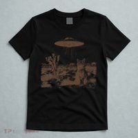 Retro 90s Western Vintage Ufo Cowboy Cat Wild West Kitten Gift T-Shirt thumb 5