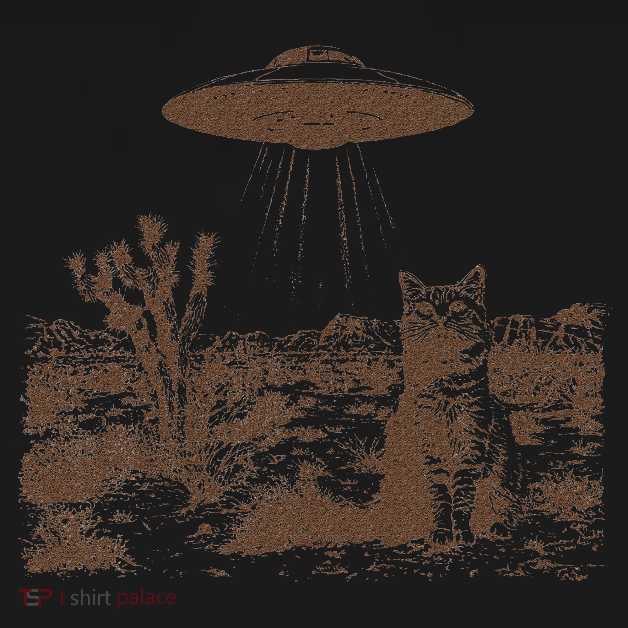 Retro 90s Western Vintage Ufo Cowboy Cat Wild West Kitten Gift T-Shirt