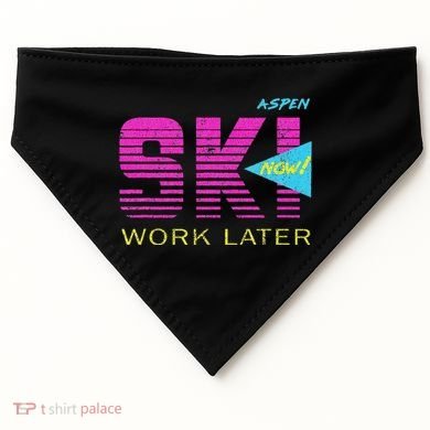 Retro Aspen 80s Colorado Skiing USA-Made Doggie Bandana