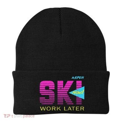 Retro Aspen 80s Colorado Skiing Beanie