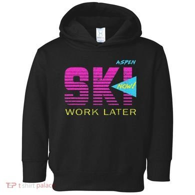 Retro Aspen 80s Colorado Skiing Toddler Hoodie