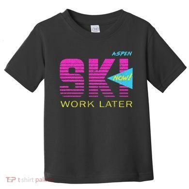 Retro Aspen 80s Colorado Skiing Toddler T-Shirt