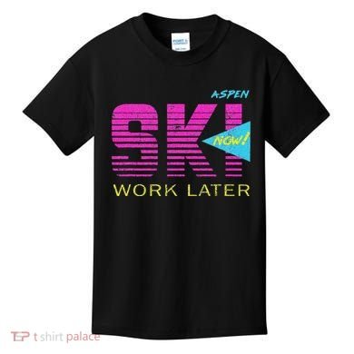 Retro Aspen 80s Colorado Skiing Kids T-Shirt
