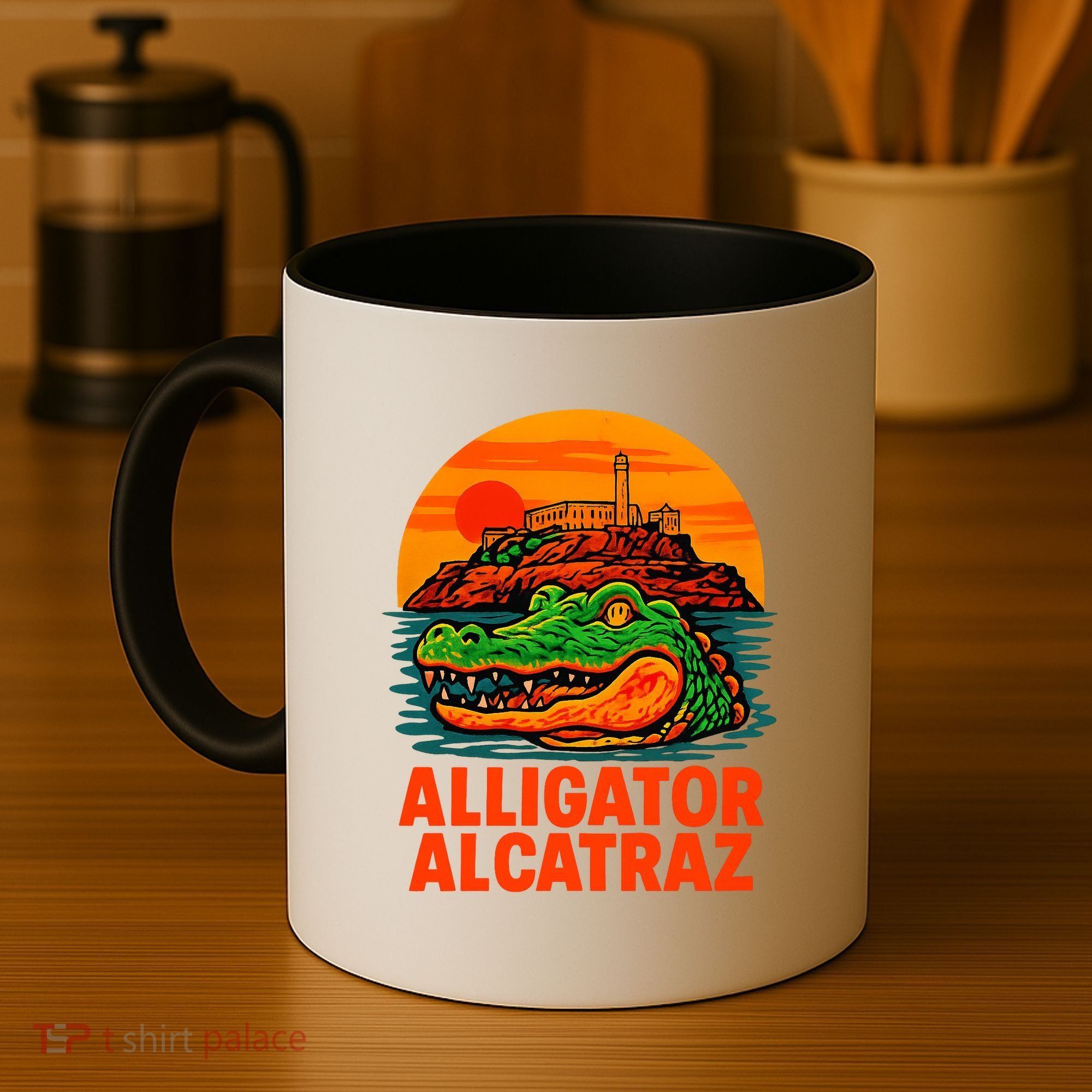 Retro Alligator Alcatraz Coffee Mug