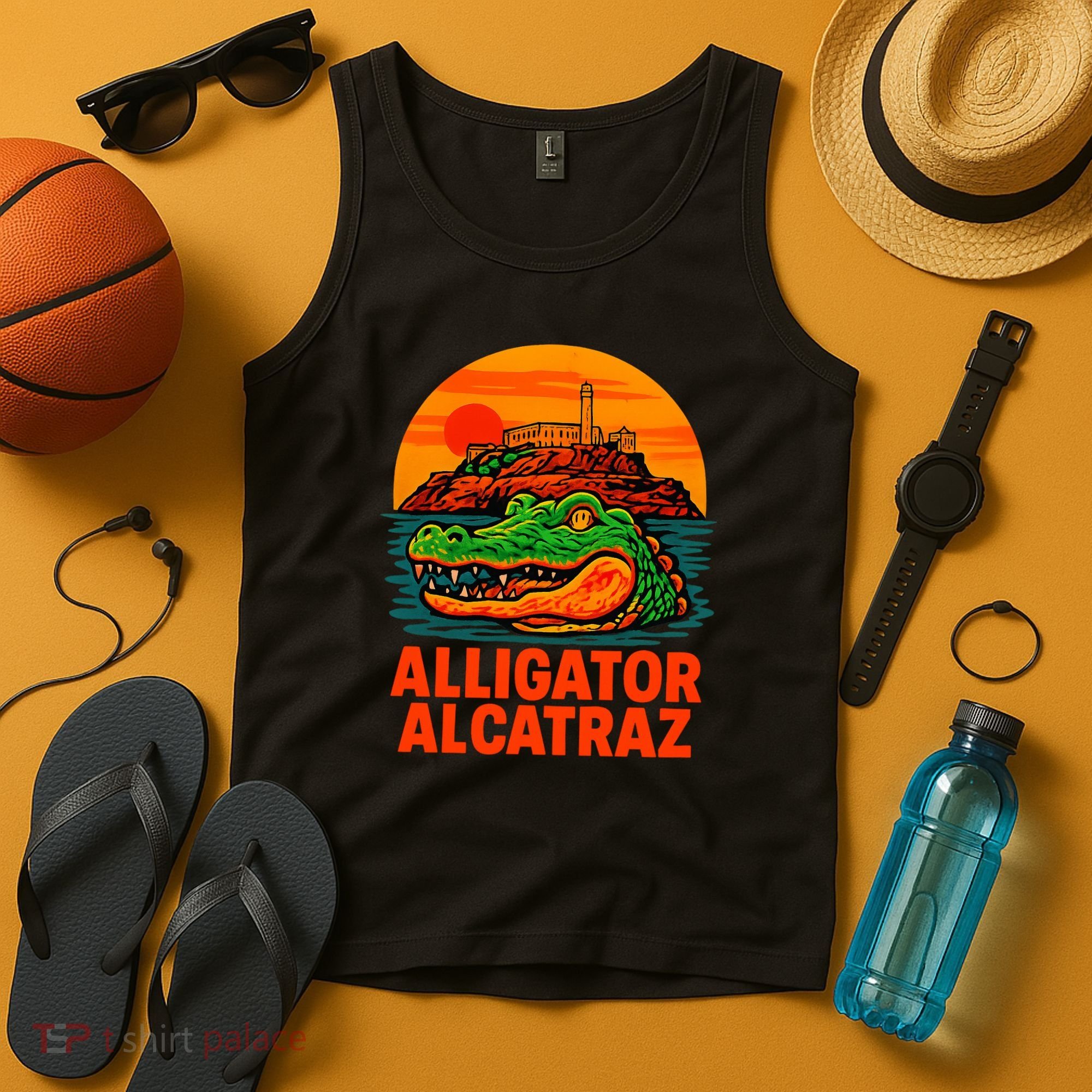 Retro Alligator Alcatraz Tank Top