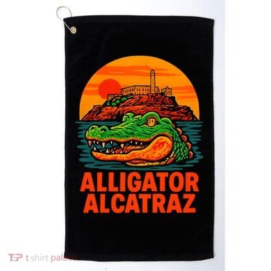 Retro Alligator Alcatraz Golf Towel