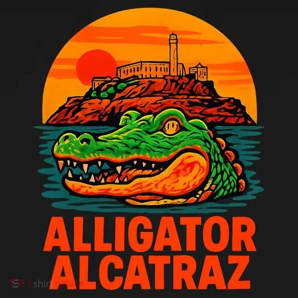 Retro Alligator Alcatraz Women's Long Sleeve Shirt