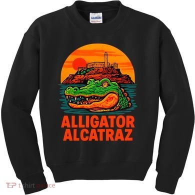 Retro Alligator Alcatraz Kids Sweatshirt