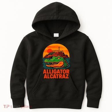 Retro Alligator Alcatraz Kids Hoodie