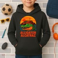 Retro Alligator Alcatraz Kids Hoodie thumb 2