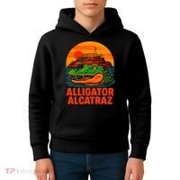 Retro Alligator Alcatraz Kids Hoodie thumb 4