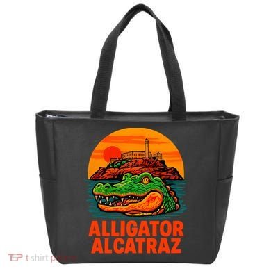 Retro Alligator Alcatraz Tote Bag