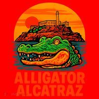 Retro Alligator Alcatraz Santa Hat thumb 1