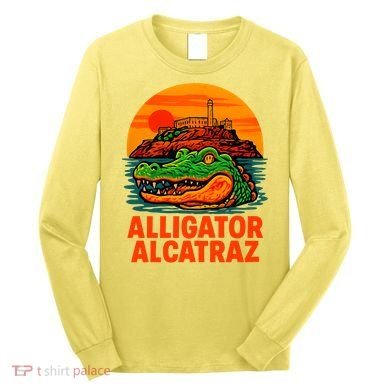 Retro Alligator Alcatraz Long Sleeve Shirt