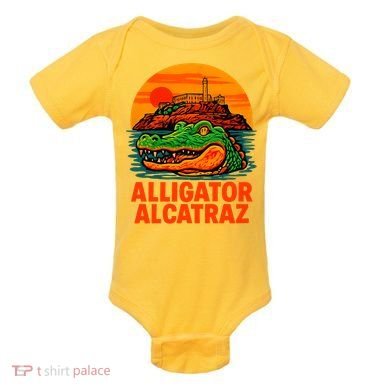 Retro Alligator Alcatraz Baby Bodysuit