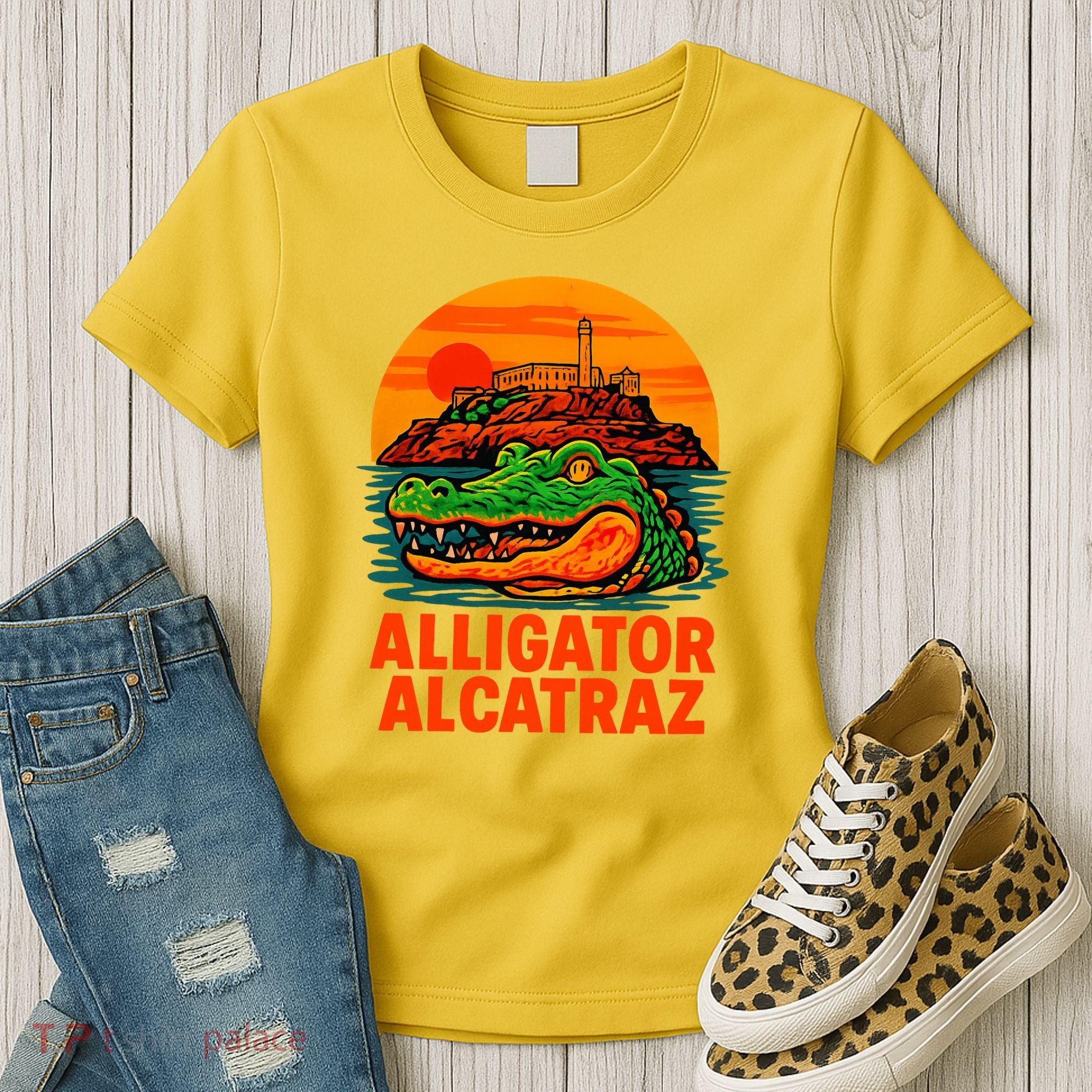 Retro Alligator Alcatraz Women's T-Shirt