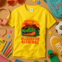 Retro Alligator Alcatraz Kids T-Shirt thumb 3