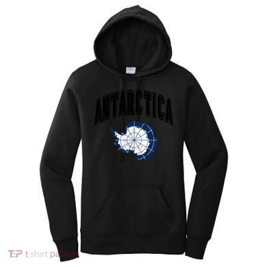 Retro Antarctica Athletic Map And Flag Meaningful Gift Women's Hoodie