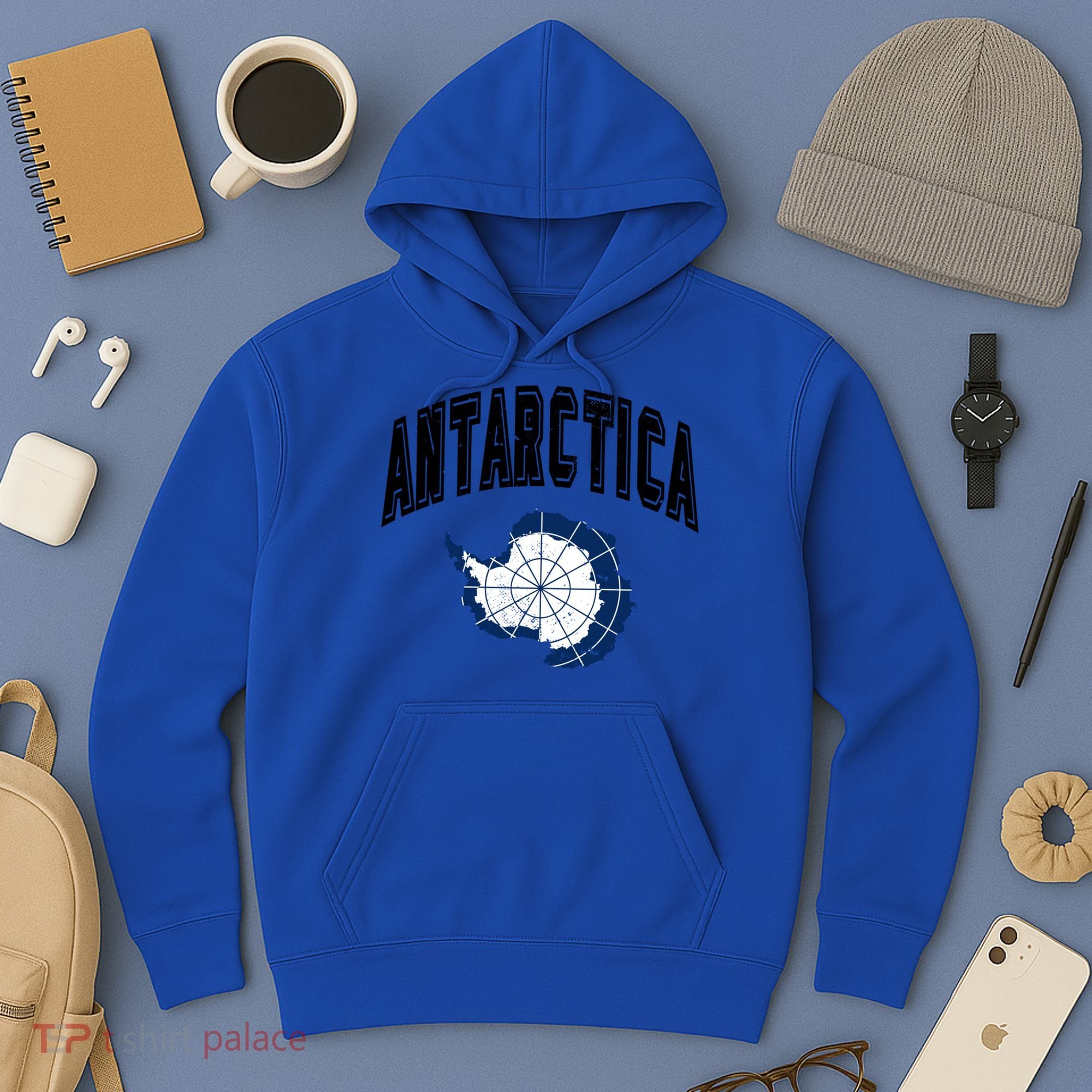 Retro Antarctica Athletic Map And Flag Meaningful Gift Hoodie