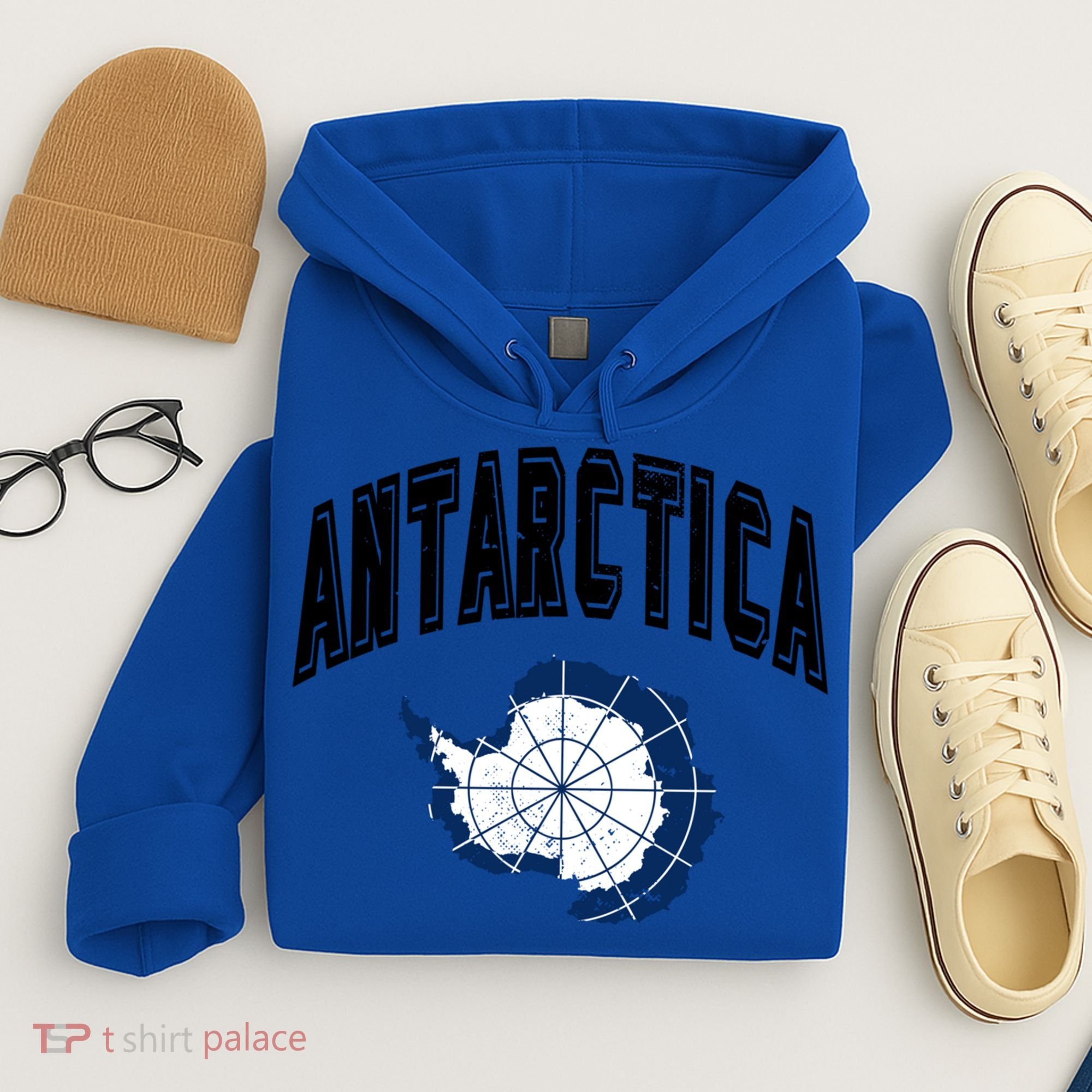 Retro Antarctica Athletic Map And Flag Meaningful Gift Hoodie