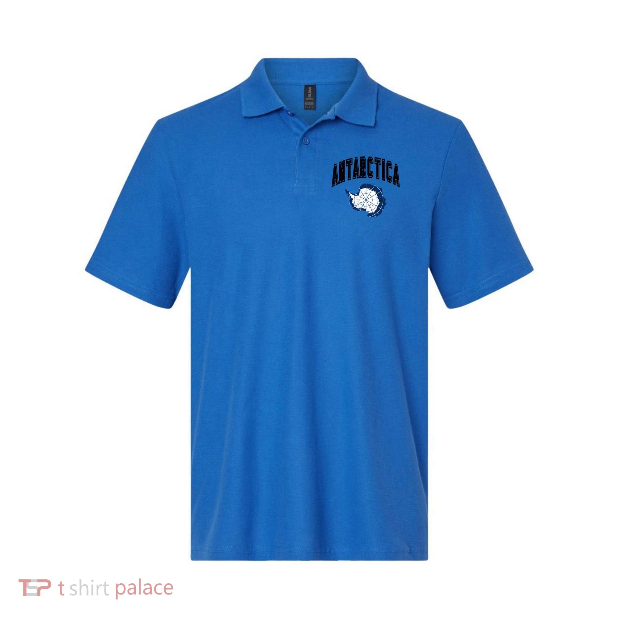 Retro Antarctica Athletic Map And Flag Meaningful Gift Polo