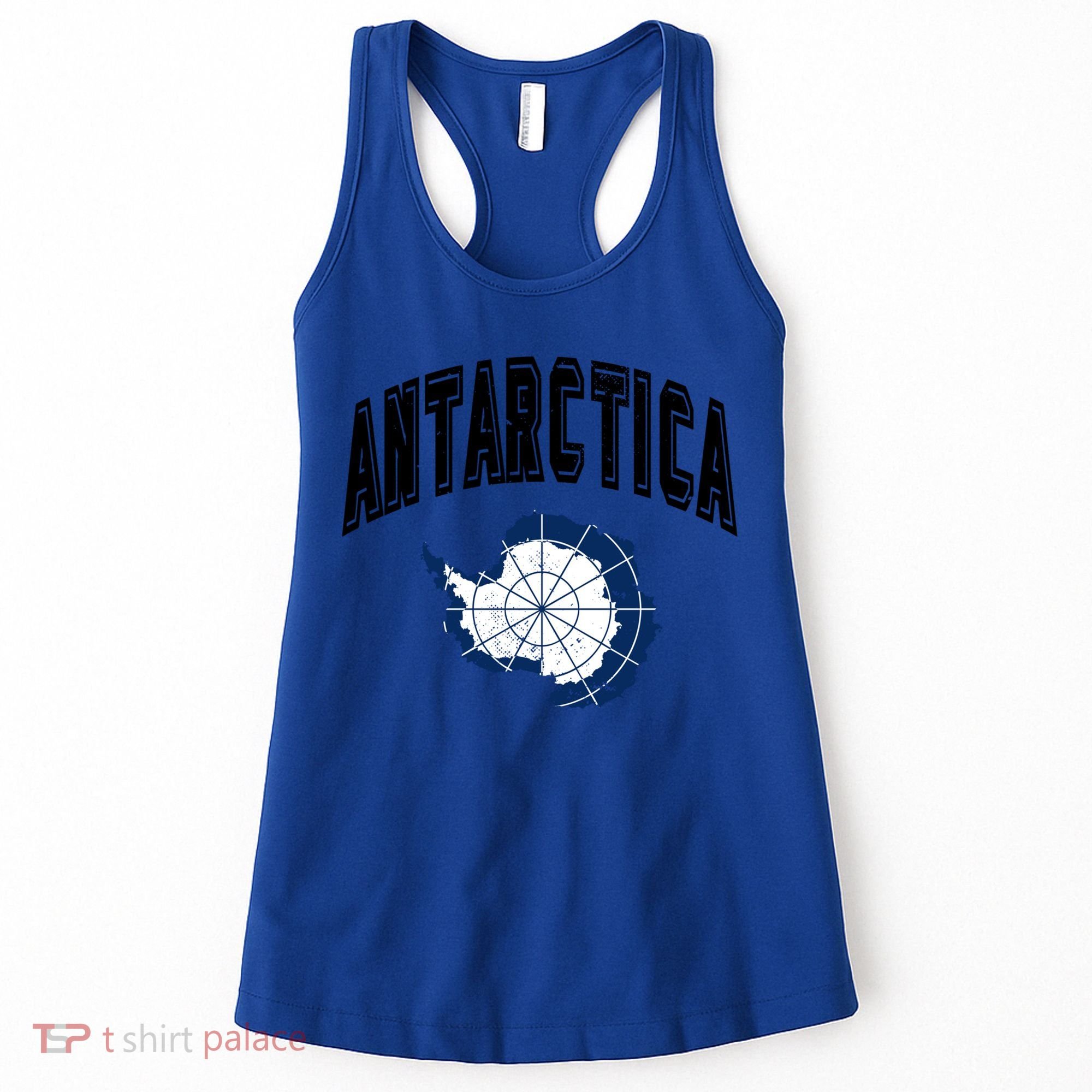 Retro Antarctica Athletic Map And Flag Meaningful Gift Women's Tank Top