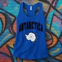 Retro Antarctica Athletic Map And Flag Meaningful Gift Women's Tank Top thumb 3