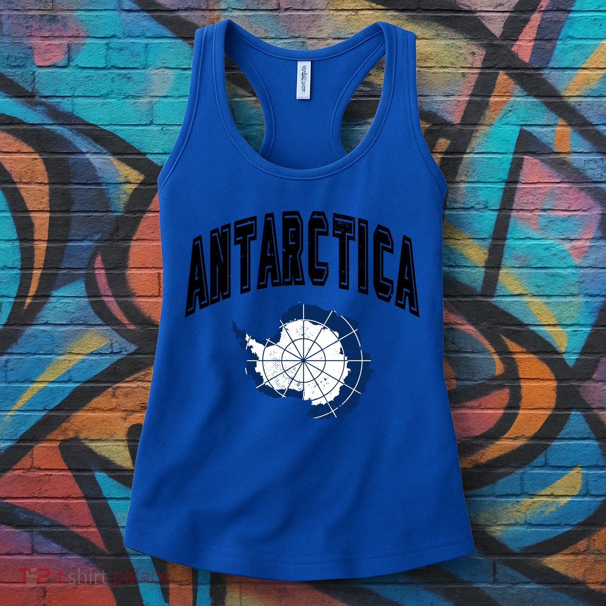 Retro Antarctica Athletic Map And Flag Meaningful Gift Women's Tank Top