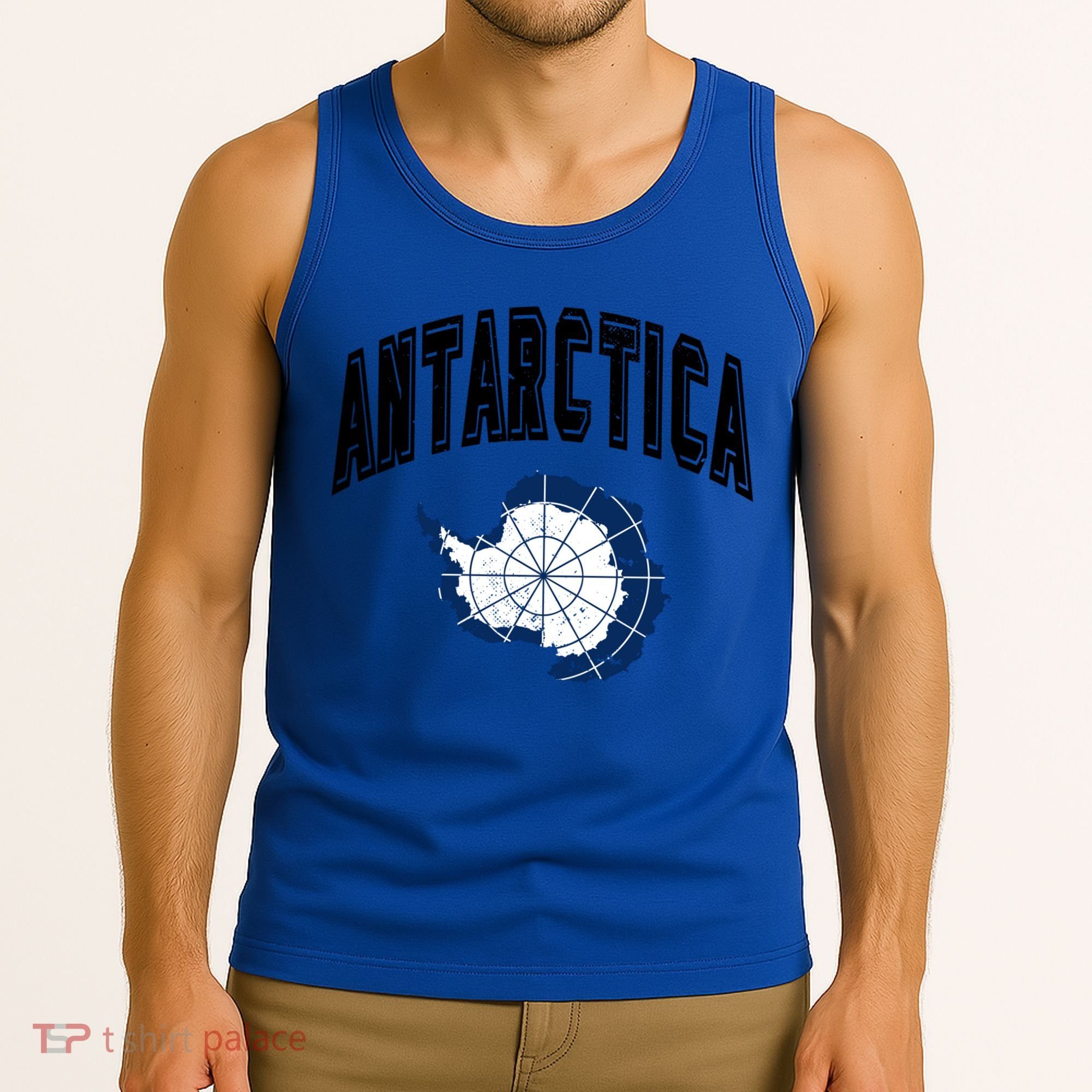 Retro Antarctica Athletic Map And Flag Meaningful Gift Tank Top