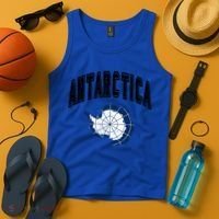 Retro Antarctica Athletic Map And Flag Meaningful Gift Tank Top thumb 4