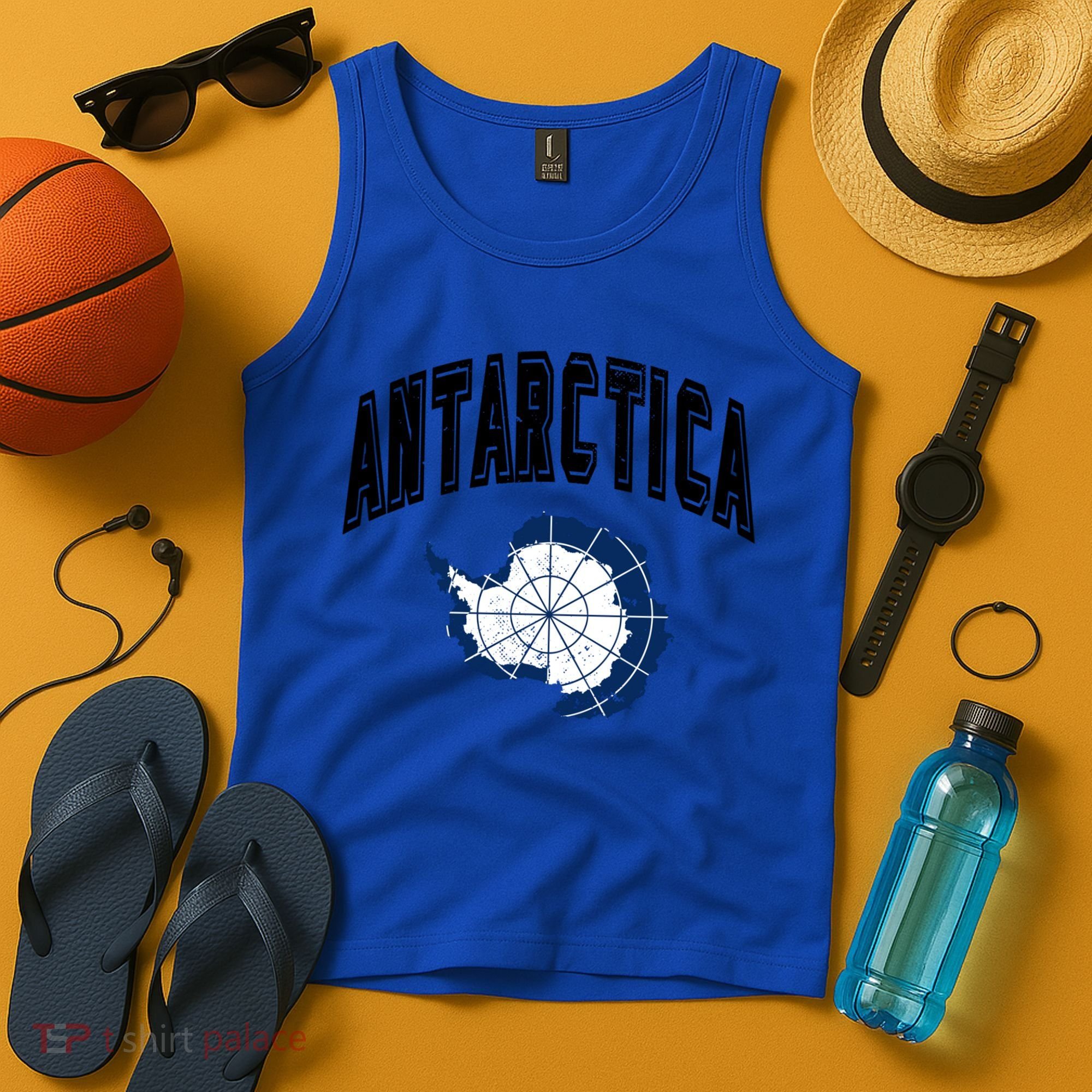 Retro Antarctica Athletic Map And Flag Meaningful Gift Tank Top