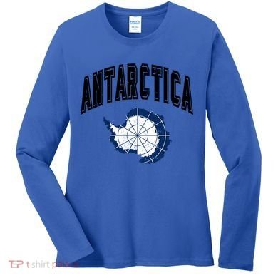 Retro Antarctica Athletic Map And Flag Meaningful Gift Women's Long Sleeve Shirt