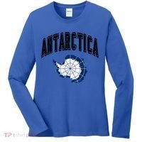 Retro Antarctica Athletic Map And Flag Meaningful Gift Women's Long Sleeve Shirt thumb 0