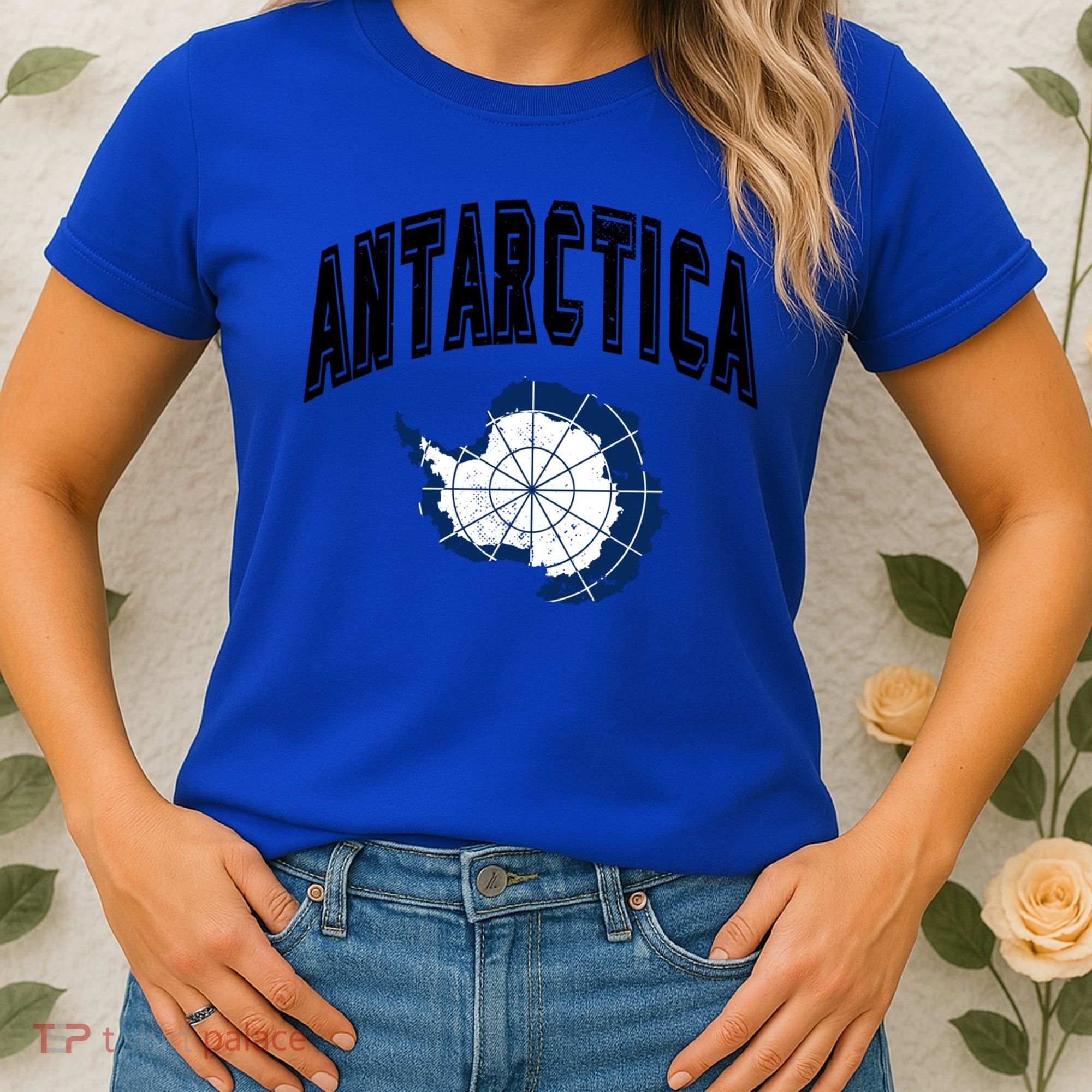 Retro Antarctica Athletic Map And Flag Meaningful Gift Women's T-Shirt