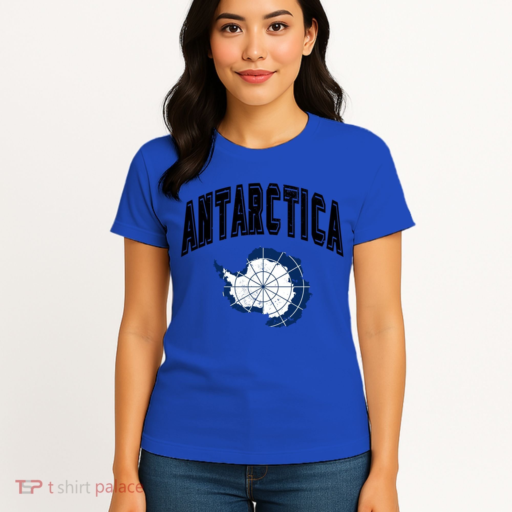 Retro Antarctica Athletic Map And Flag Meaningful Gift Women's T-Shirt