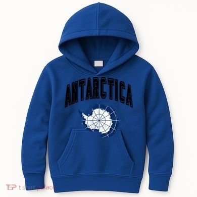 Retro Antarctica Athletic Map And Flag Meaningful Gift Kids Hoodie