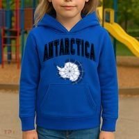 Retro Antarctica Athletic Map And Flag Meaningful Gift Kids Hoodie thumb 3