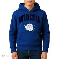 Retro Antarctica Athletic Map And Flag Meaningful Gift Kids Hoodie thumb 4