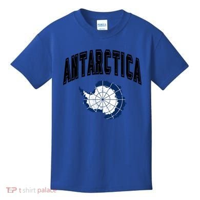 Retro Antarctica Athletic Map And Flag Meaningful Gift Kids T-Shirt