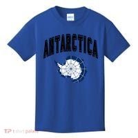 Retro Antarctica Athletic Map And Flag Meaningful Gift Kids T-Shirt thumb 0