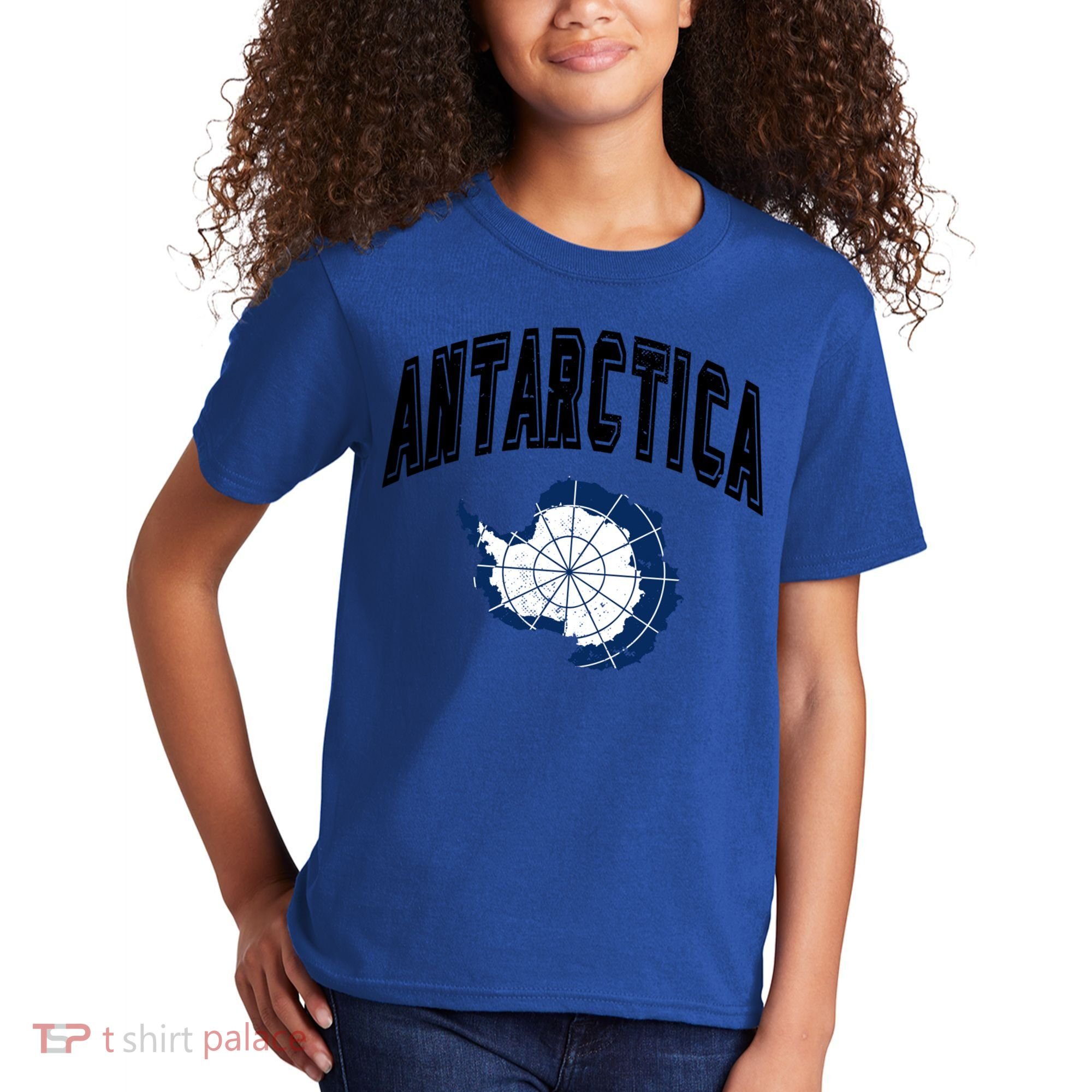 Retro Antarctica Athletic Map And Flag Meaningful Gift Kids T-Shirt