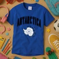 Retro Antarctica Athletic Map And Flag Meaningful Gift Kids T-Shirt thumb 3