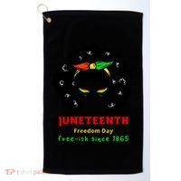 Retro African American Black Ecipation Day Freeish Funny Gift Golf Towel thumb 0